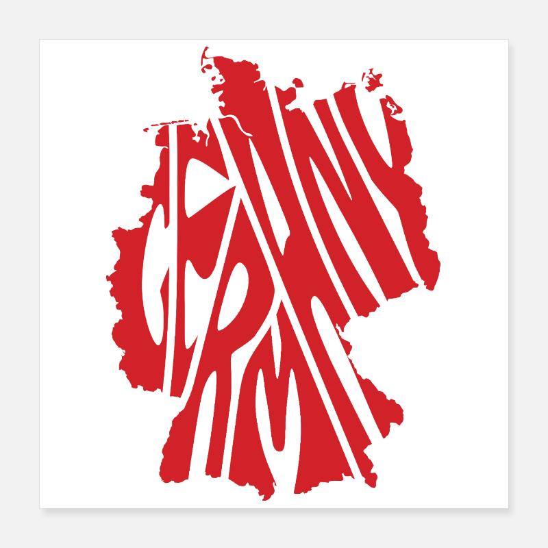 Retro Map of Germany Poster 16" x 16" (40x40 cm)