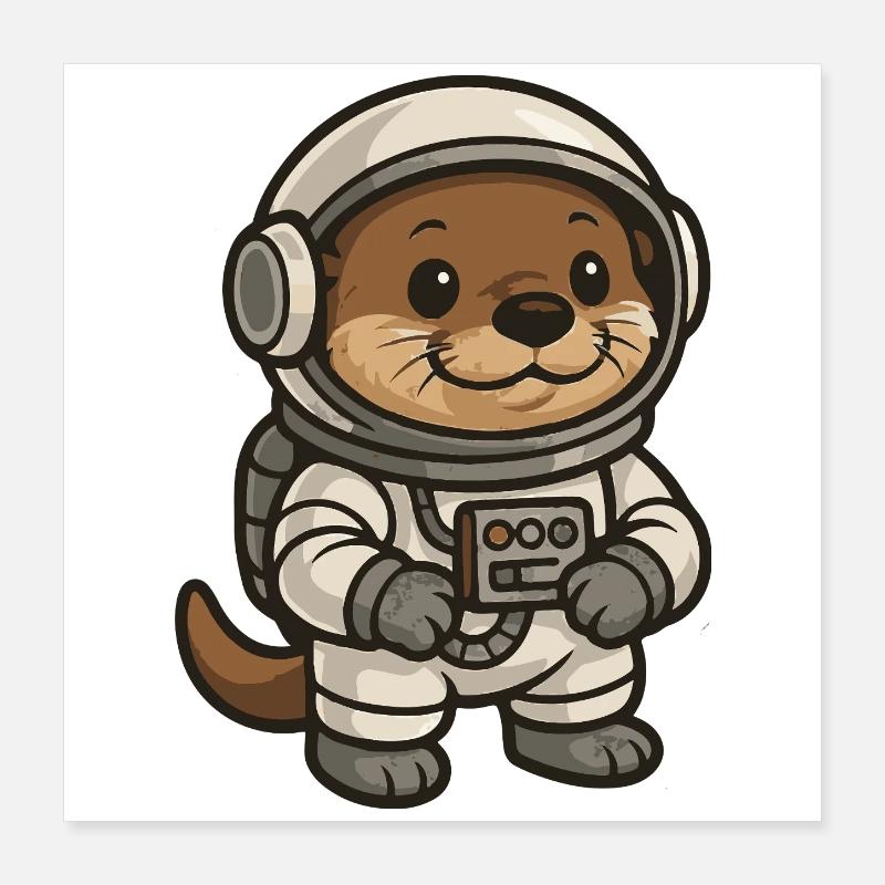 Illustration de chat de l'espace Poster 40 x 40 cm