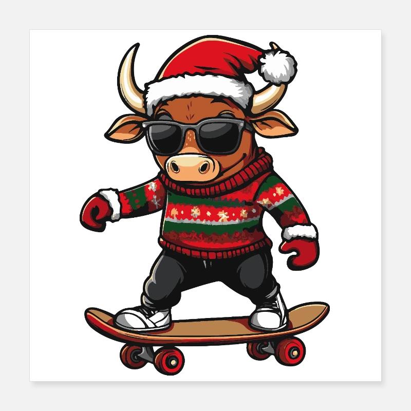 Taurus Christmas Funny Poster 16" x 16" (40x40 cm)