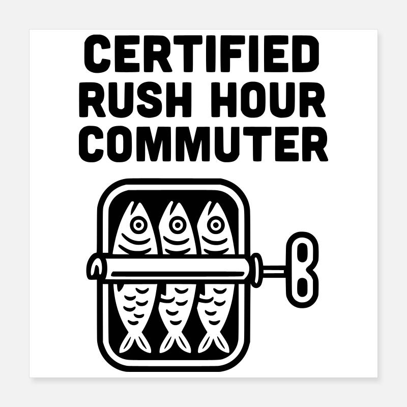 Transport en commun aux heures de pointe Poster 40 x 40 cm