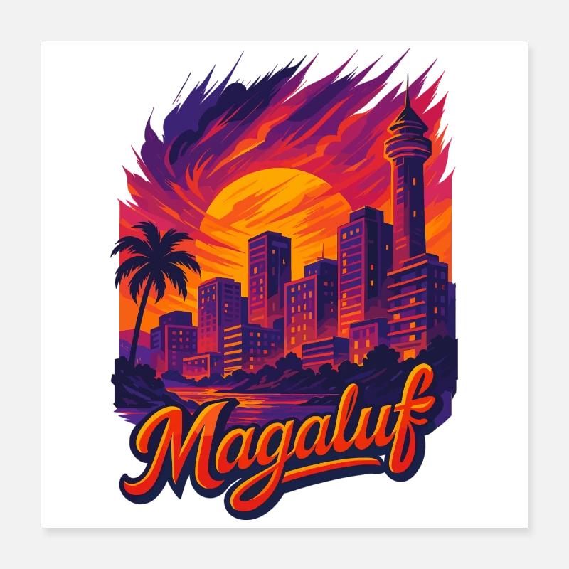 Magaluf Mallorca Malle Holiday Sun Gift Poster 16" x 16" (40x40 cm)