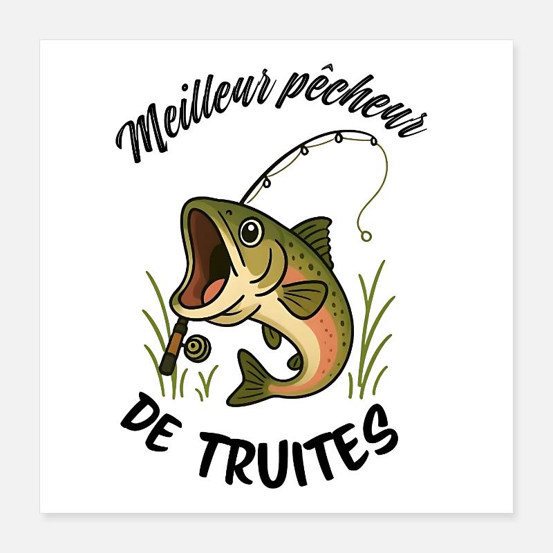 Bester Forellenangler Poster 40x40 cm