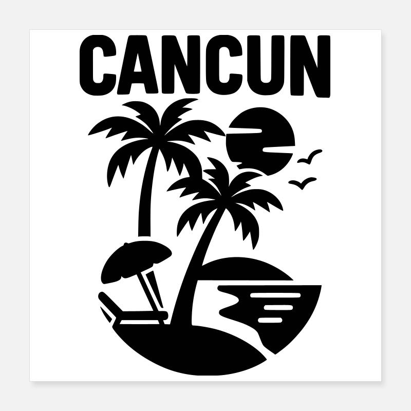 Cancun Silhouette Poster 40 x 40 cm