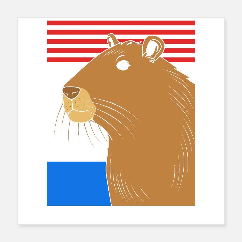 Ne t’inquiète pas, sois capy capybara Poster 40 x 40 cm
