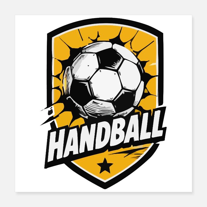 Explosion du bouclier de handball Poster 40 x 40 cm