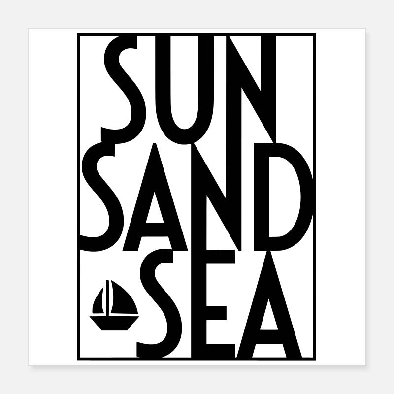 SOLEIL SABLE MER Poster 40 x 40 cm