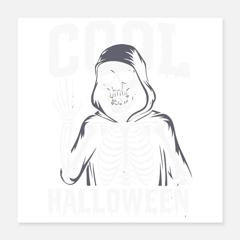 Cooles Halloween Skelett Poster 40x40 cm