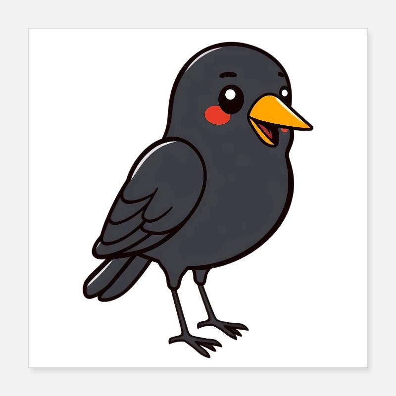 Blackbird bird Poster 16" x 16" (40x40 cm)