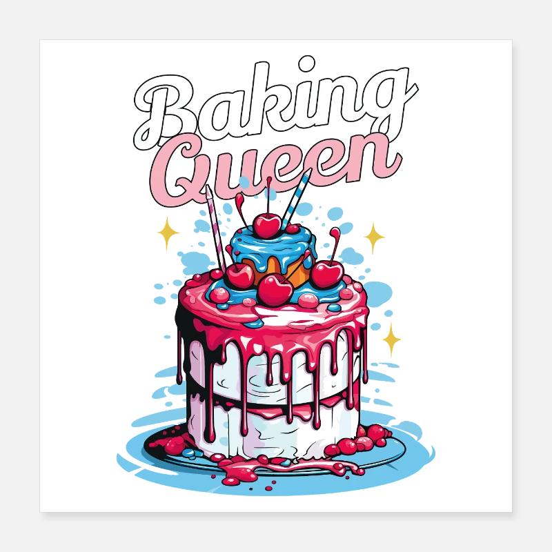 Backing Baking Queen Baking Fairy Baker Cake Poster 16" x 16" (40x40 cm)