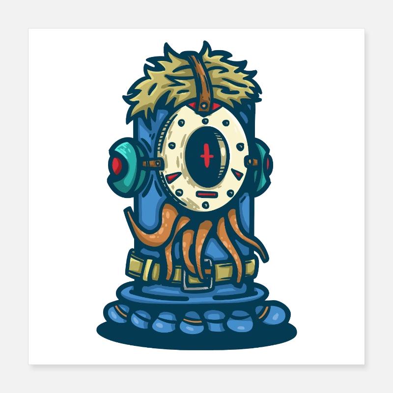 Wasser-Omega-Monster Poster 40x40 cm