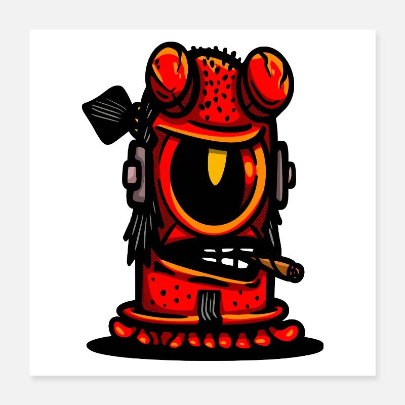 Red Devil Cigar Caricature Poster 16" x 16" (40x40 cm)