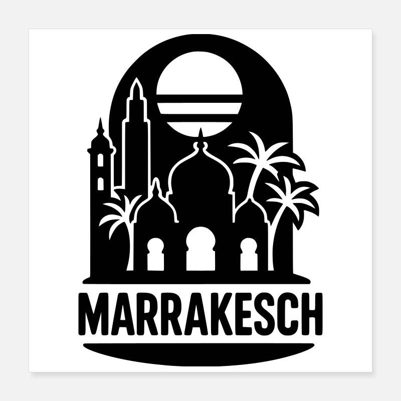 Marrakech Silhouette Poster 40 x 40 cm