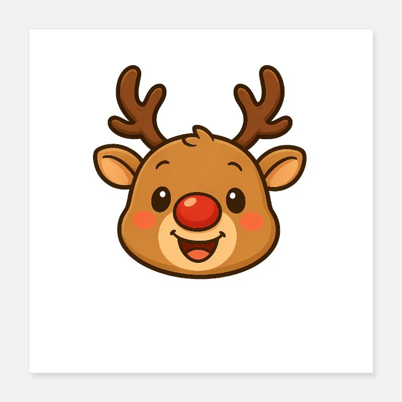 Mignonne design de Noël en renne Poster 40 x 40 cm