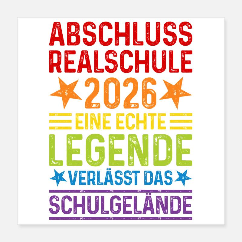 Realschule Abschluss 2026  Poster 40x40 cm