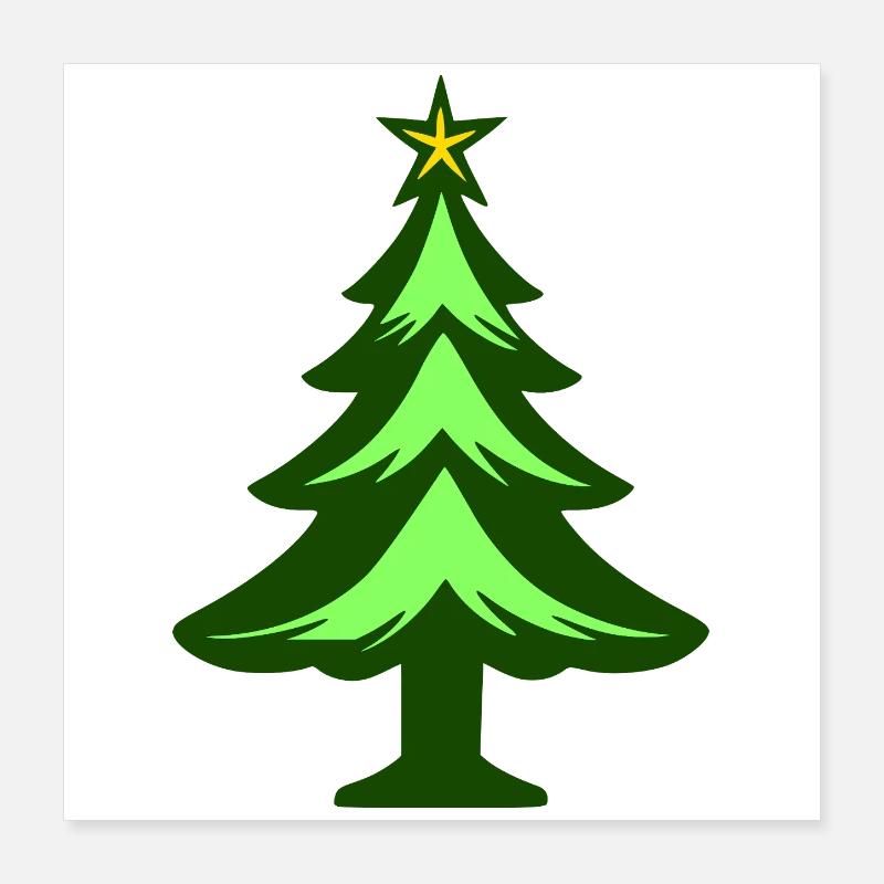 Simple graphique de sapin de Noël Poster 40 x 40 cm