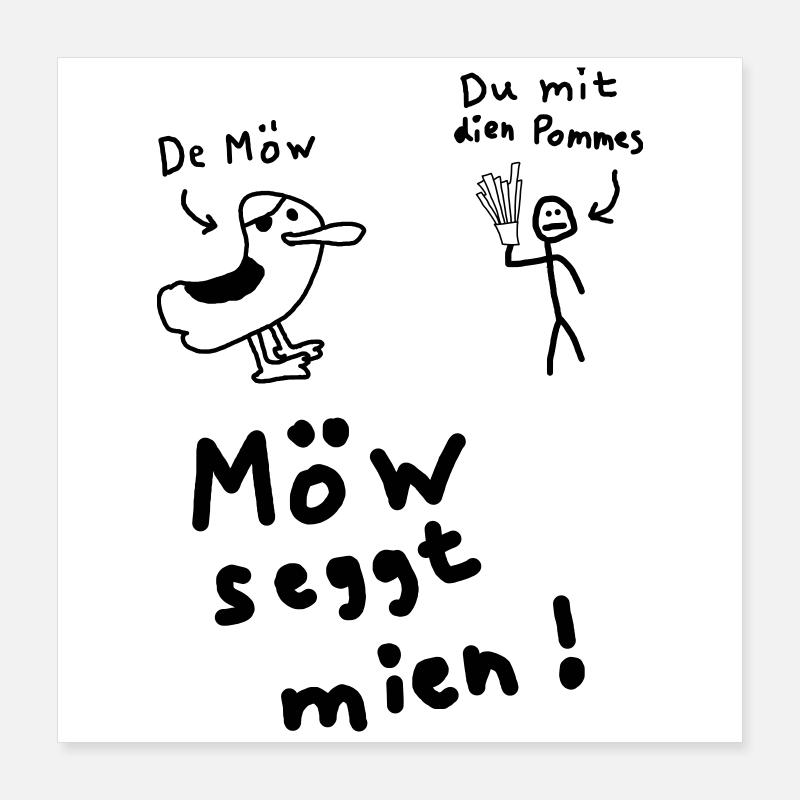 Möw seggt mien. Poster 40x40 cm