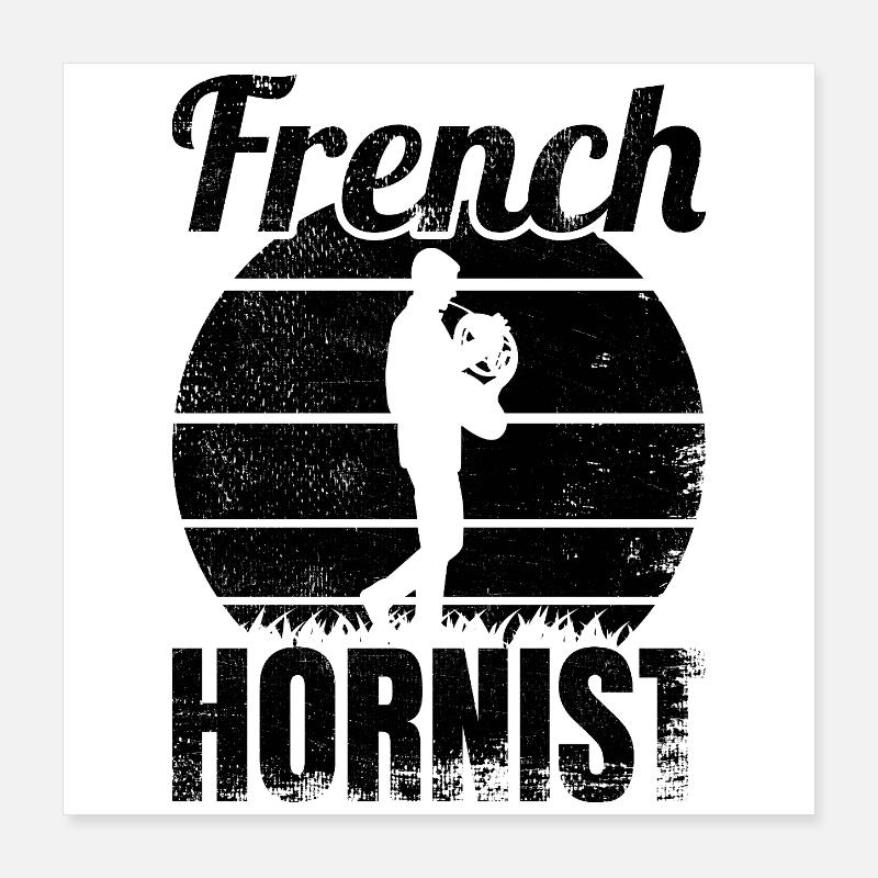 French horn player Poster 16" x 16" (40x40 cm)