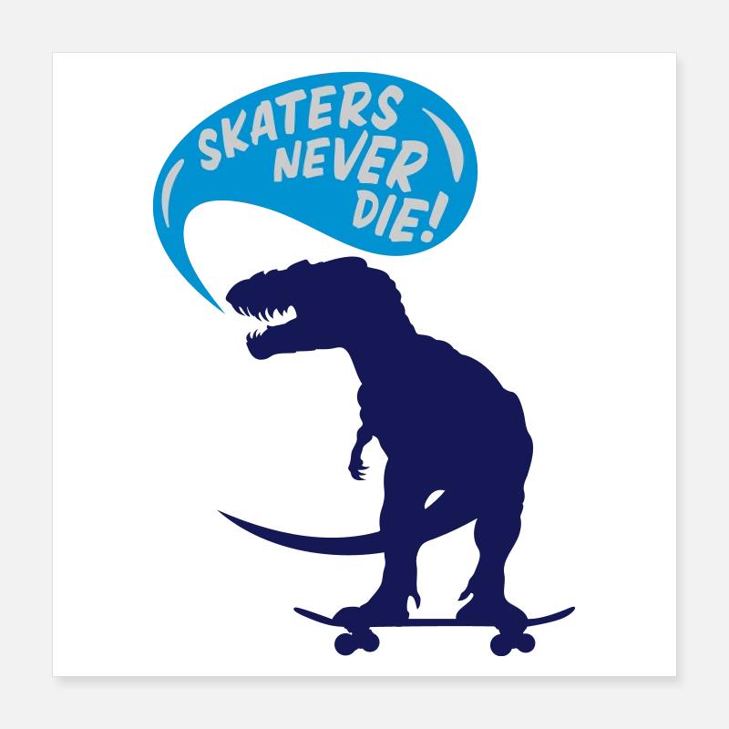 t-rex skater Poster 16" x 16" (40x40 cm)