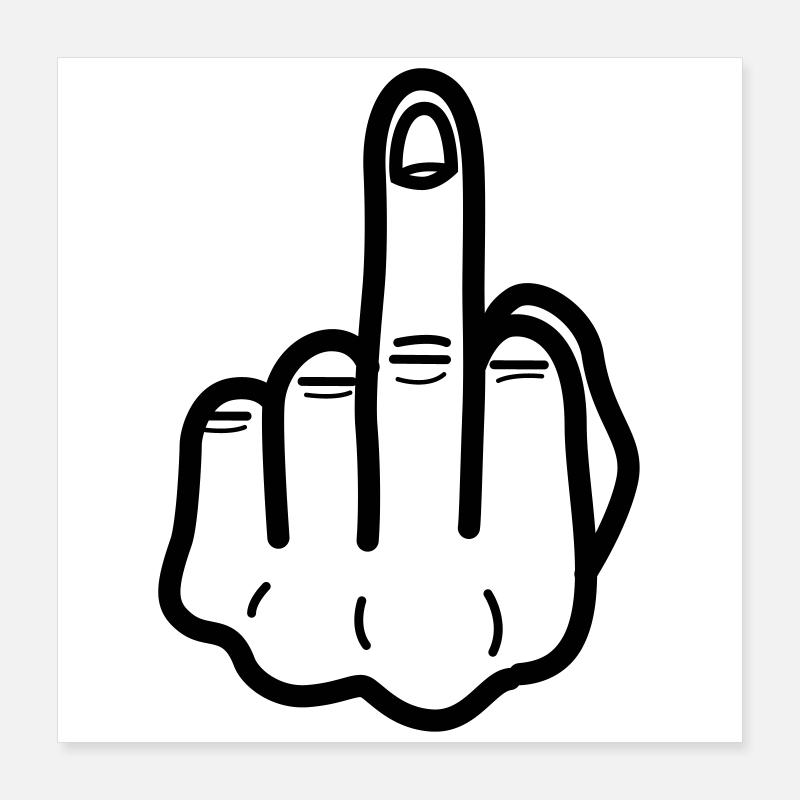 middlefinger Mittelfinger Poster 40x40 cm