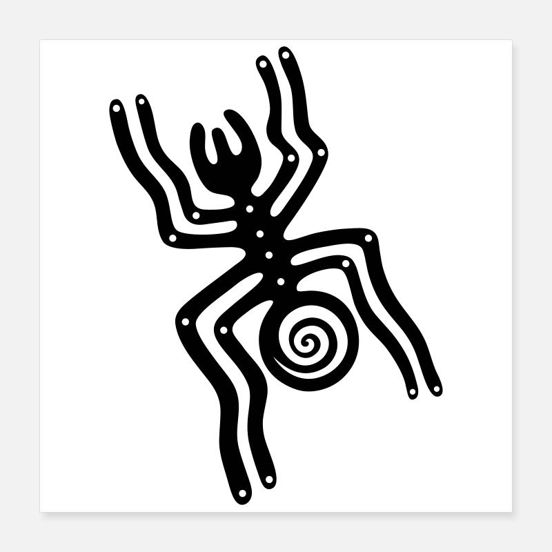 Nazca Linien, Spinne, spider Poster 40x40 cm