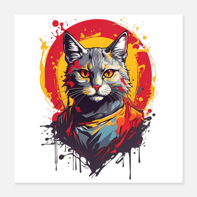 Chat cool Poster 40 x 40 cm