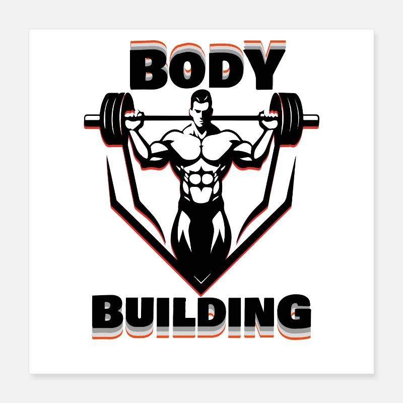 Bodybuilding dark design Poster 40x40 cm