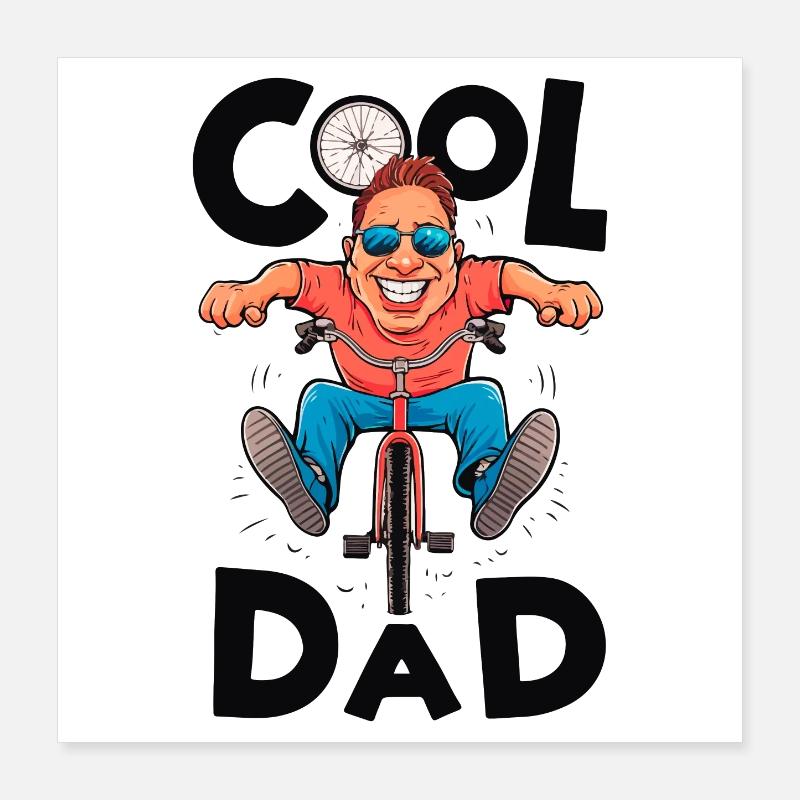 Cool papa cyclisme illustration Poster 40 x 40 cm