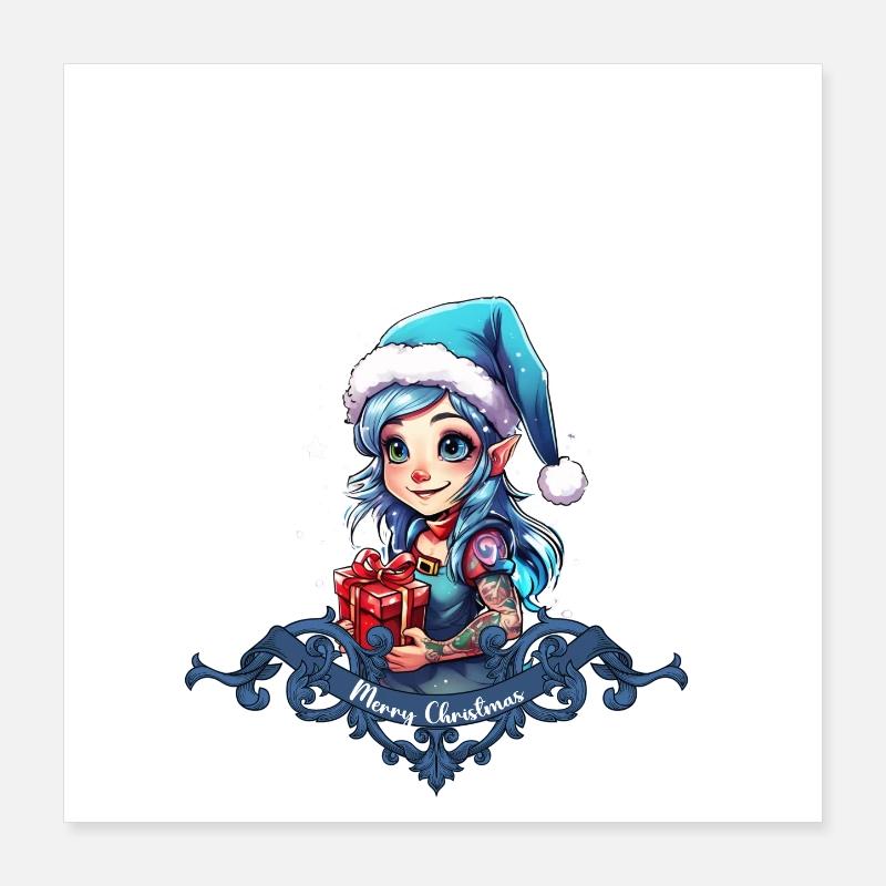Elfe joyeux Poster 40 x 40 cm