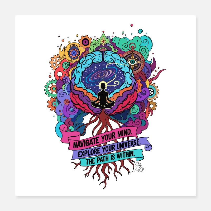 Kosmische Meditation Poster 40x40 cm