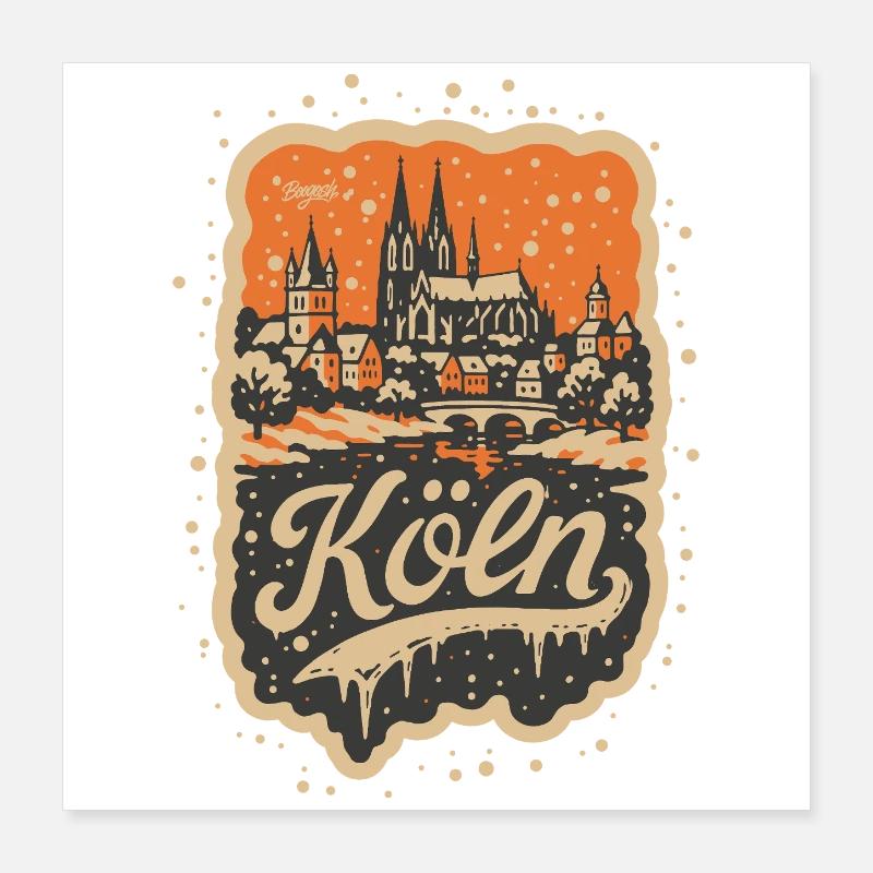 Cologne Winter Landscape Poster 16" x 16" (40x40 cm)