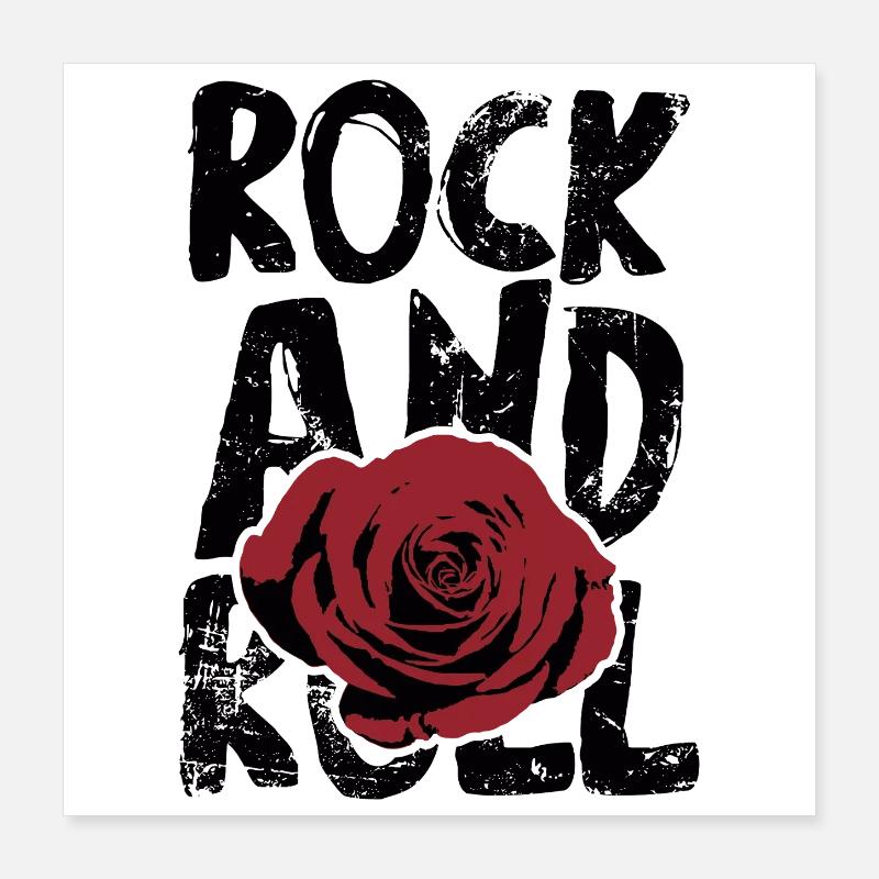 Rock and roll Poster 40 x 40 cm
