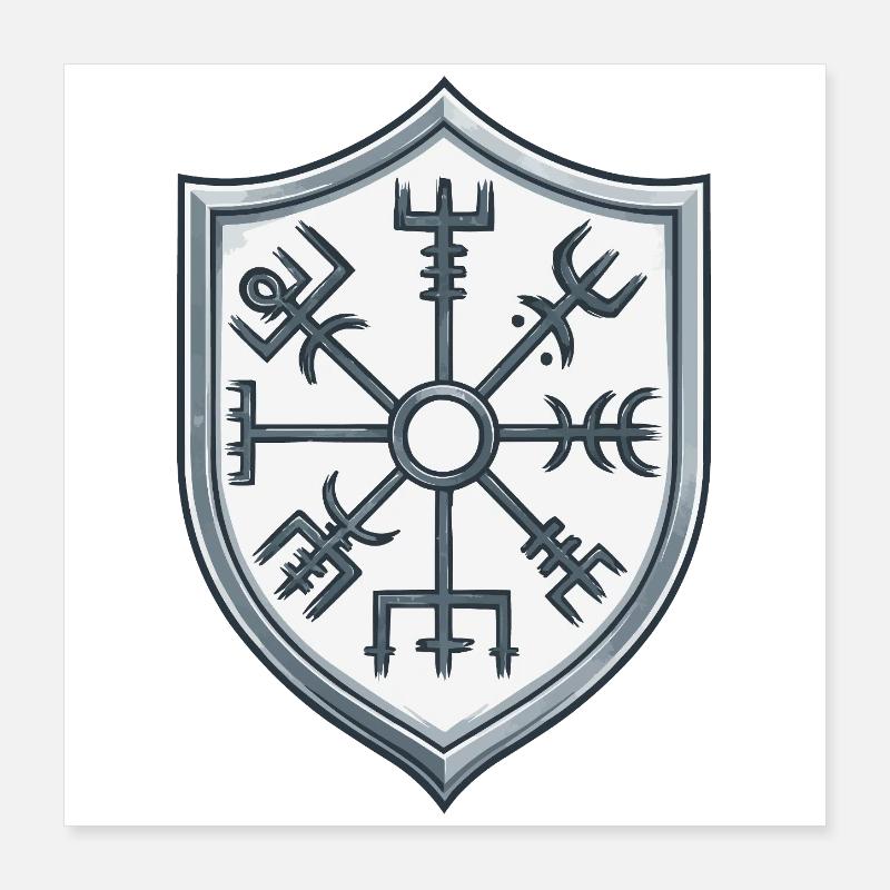 Vegvisir Schild Symbolik Poster 40x40 cm
