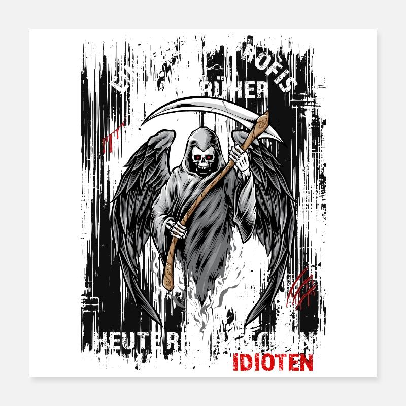 Einmal mit Profis war früher... - Poster 40x40 cm - Weiß