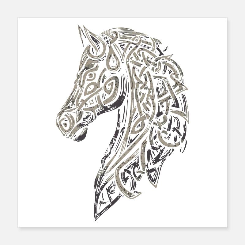 Cavallo Celtico Poster 40x40 cm