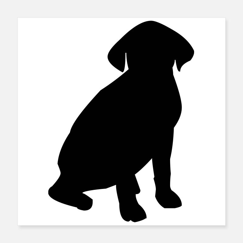 Hund Silhouette Poster 40x40 cm