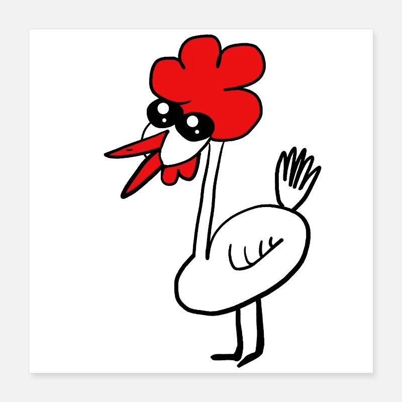 chicken chickens poultry funny Poster 16" x 16" (40x40 cm)