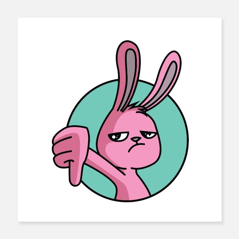 Rabbit thumbs down Poster 16" x 16" (40x40 cm)