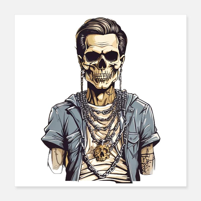 Squelette cool Poster 40 x 40 cm