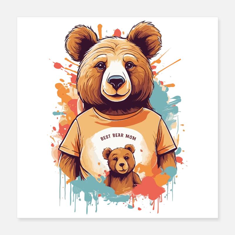Beste Bär Mutter Poster 40x40 cm