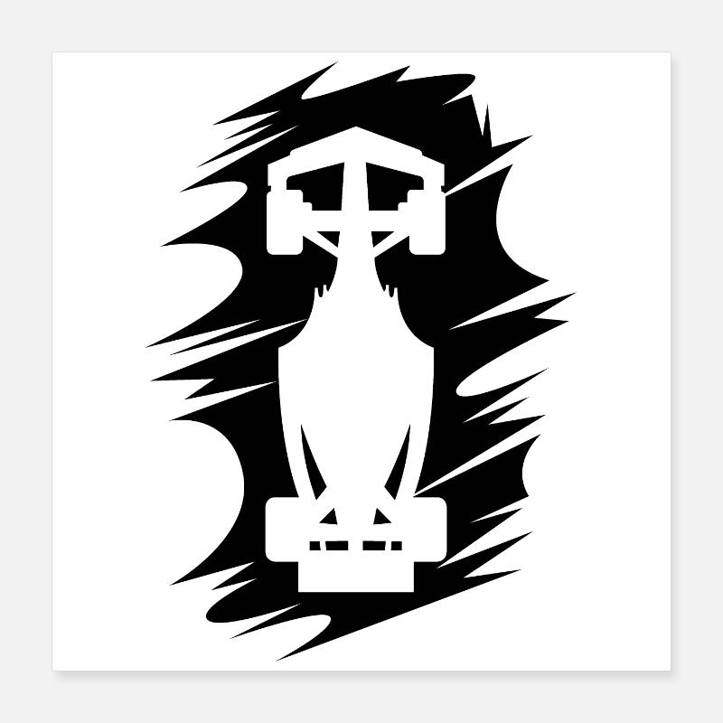 Icône d’effet de tache de course de voiture de formule icône logo Poster 40 x 40 cm