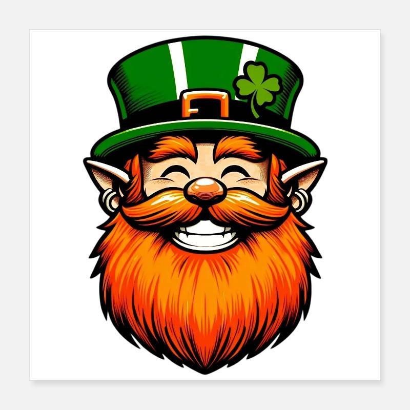 Irischer Kobold Irland Poster 40x40 cm