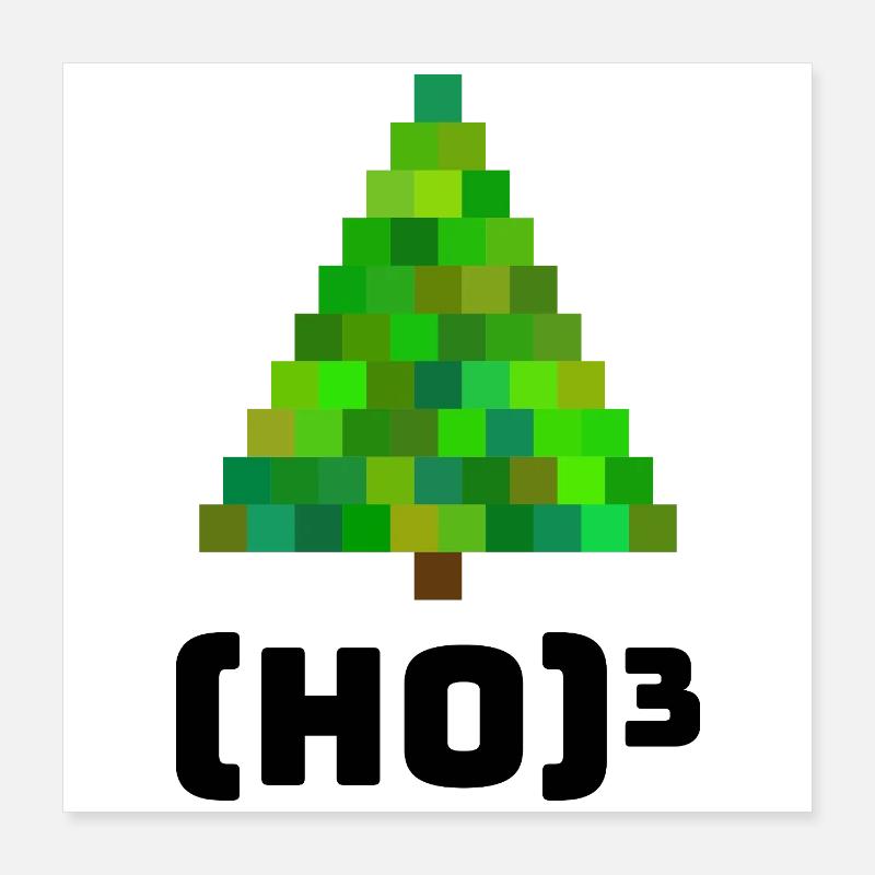 Pixelige Weihnachtsbaum Illustration Poster 40x40 cm