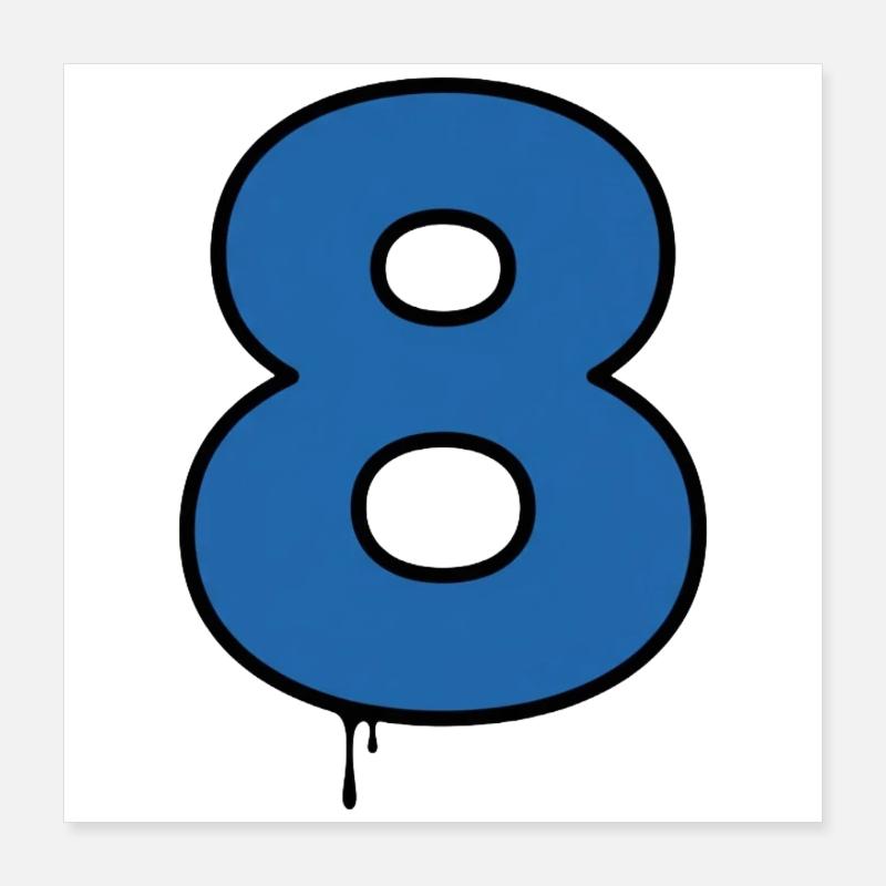 Dripping Blue Eight Design Poster 16" x 16" (40x40 cm)