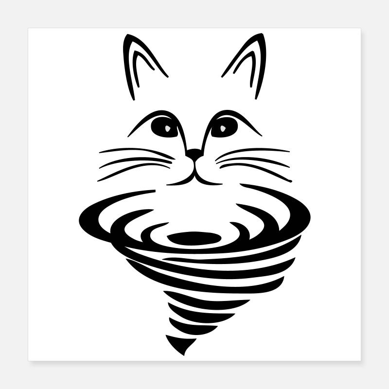Chat sur whirlpool Poster 40 x 40 cm