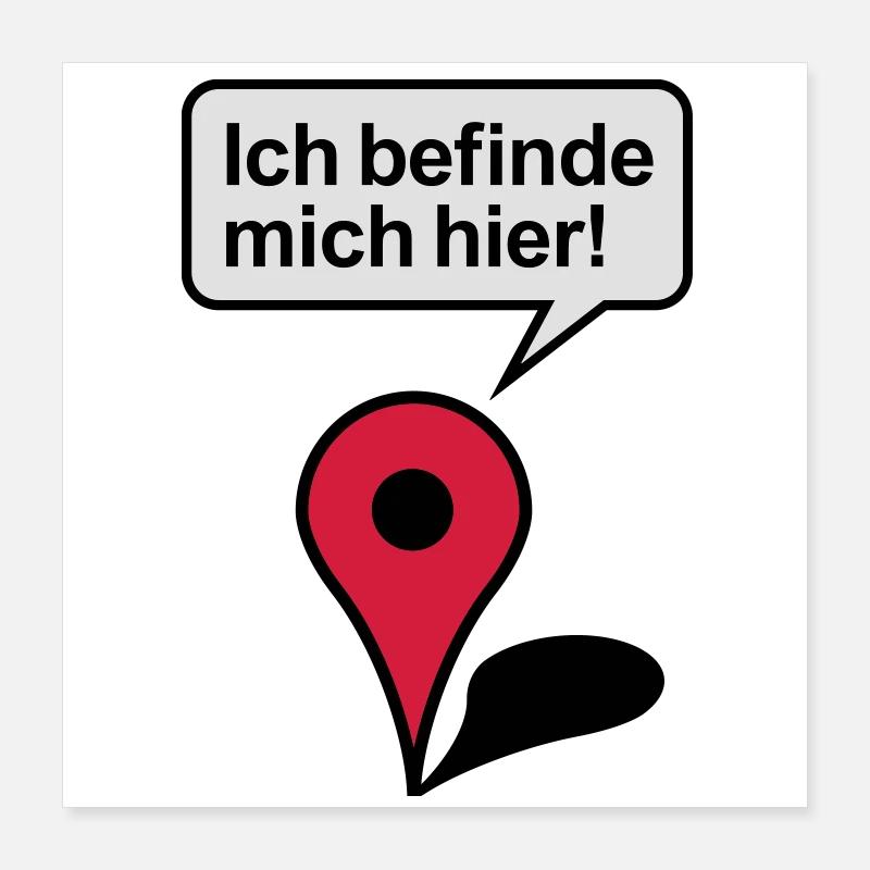 I am here Google Maps Poster 16" x 16" (40x40 cm)