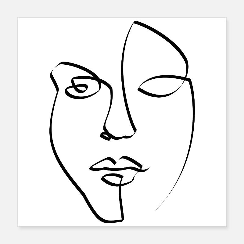 Gesicht Poster 40x40 cm