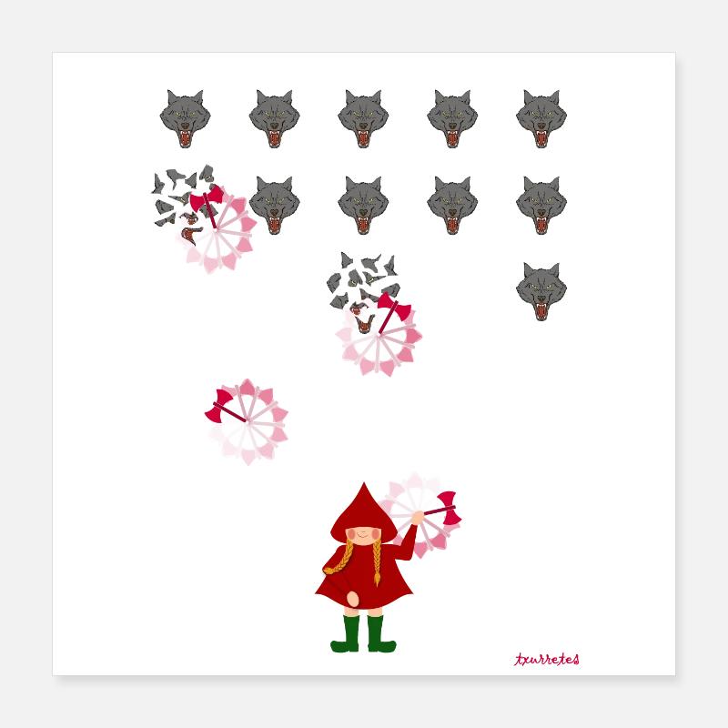 Rotkäppchen spielen Poster 40x40 cm