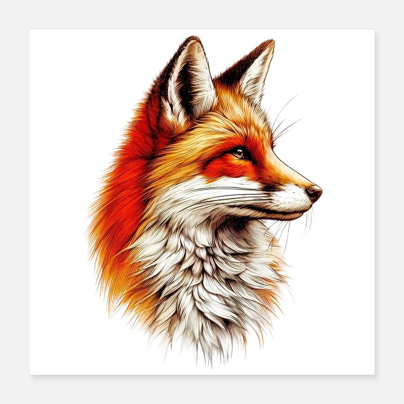Fuchs Poster 40x40 cm