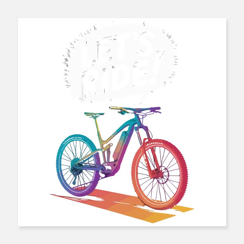 Conception vibrante de balade en VTT Poster 40 x 40 cm