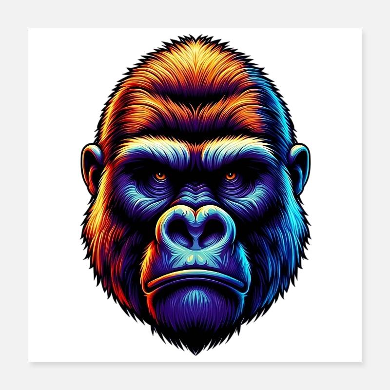 Gorilla Poster 16" x 16" (40x40 cm)